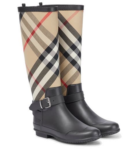 burberry house check rubber rain boots|burberry check neoprene rain boots.